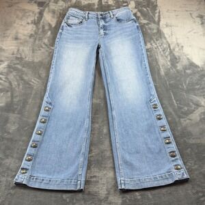 Idyllwind Miranda Lambert Women Light Wash Concho Button Flare Jeans 8W x 34L